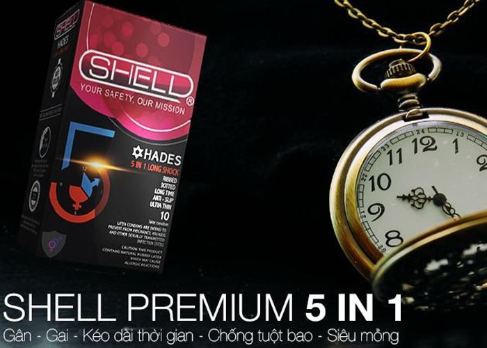 Shell Premium 5 in 1 - Bao cao su kéo dài thời gian quan hệ